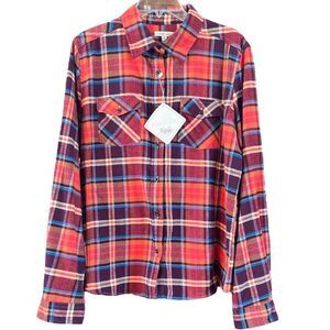 NEW Kasota Rose Western Long Sleeve Casual Flannel Shirt Corals Blue Size XXL